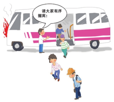 公交車發(fā)生火災(zāi)，該如何逃生？