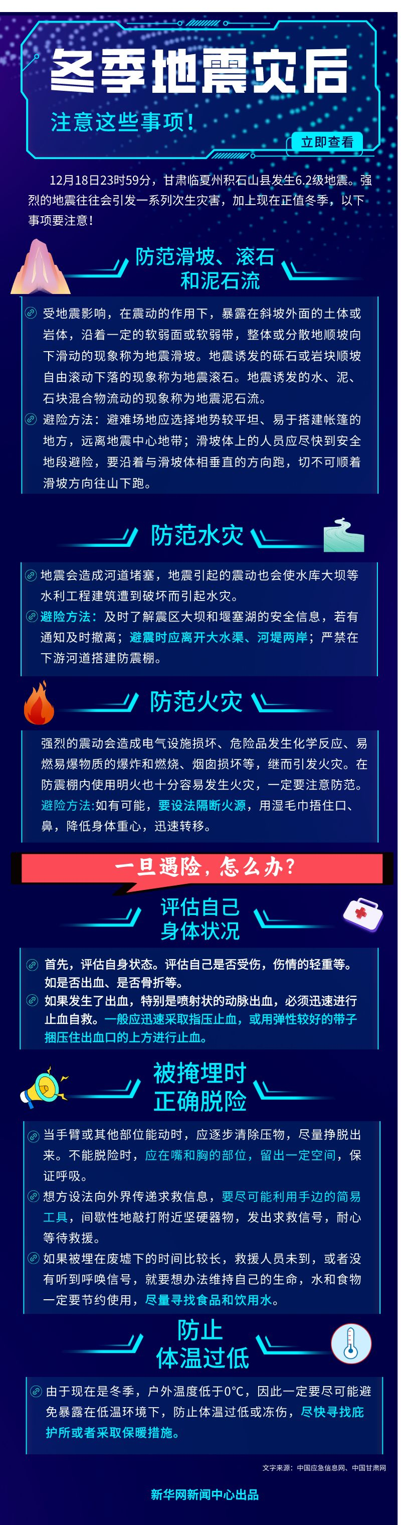 冬季地震災(zāi)后注意這些事項！