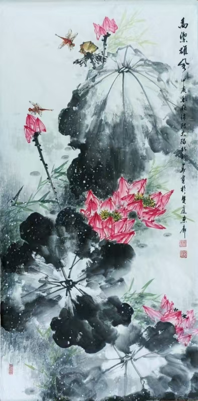廉政水墨畫《高潔雄風(fēng)》，作者單位：廣州消防救援支隊(duì)，姓名：楊彩華
